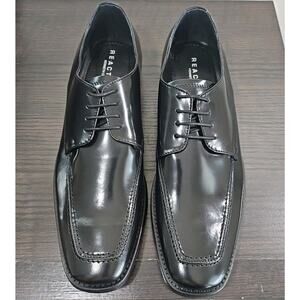 Kenneth Cole Reaction Black Slick Spots Leather Dress Shoes Size 10.5